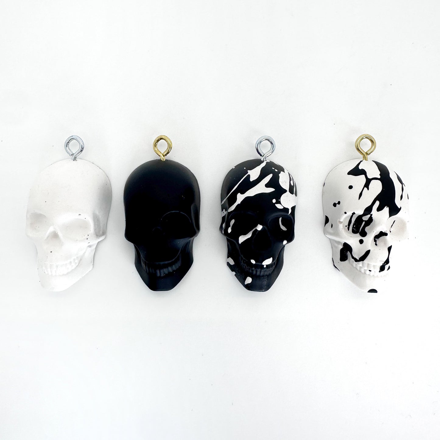 Ceramic Skull Baubles - Set of 4