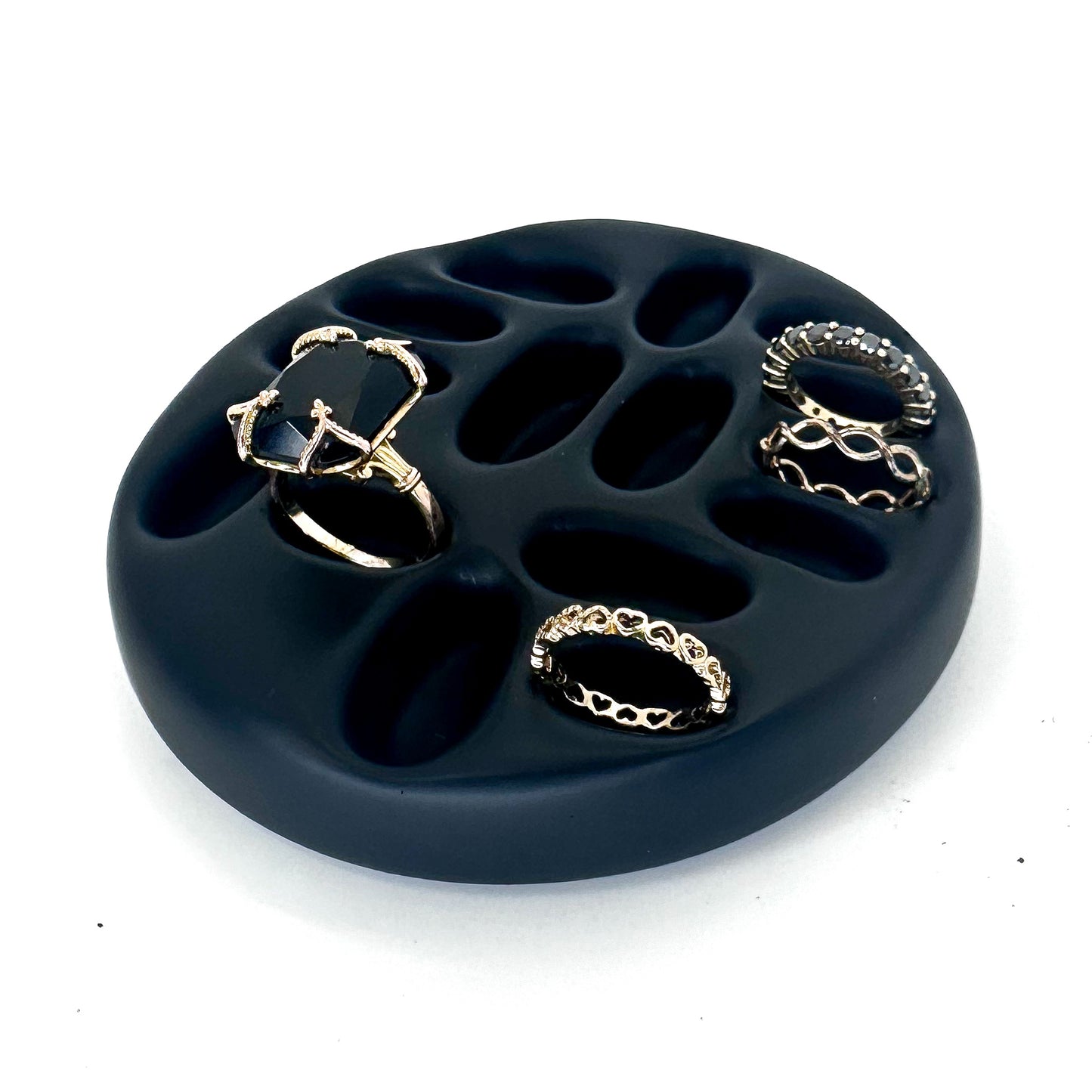 Black Ceramic Handmade Ring Holder