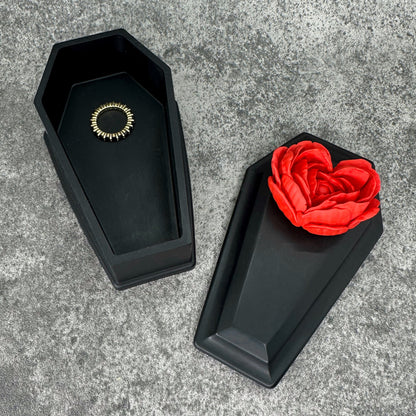 Red Rose Coffin Trinket Box