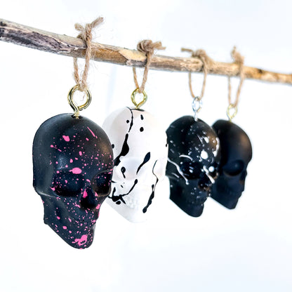 Ceramic Skull Baubles - Set of 4