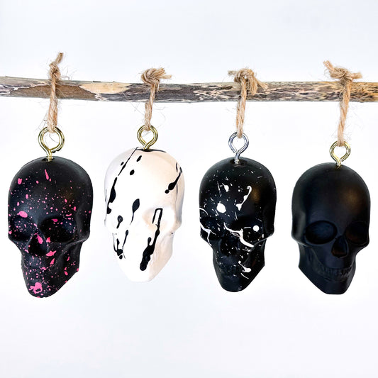 Ceramic Skull Baubles - Set of 4