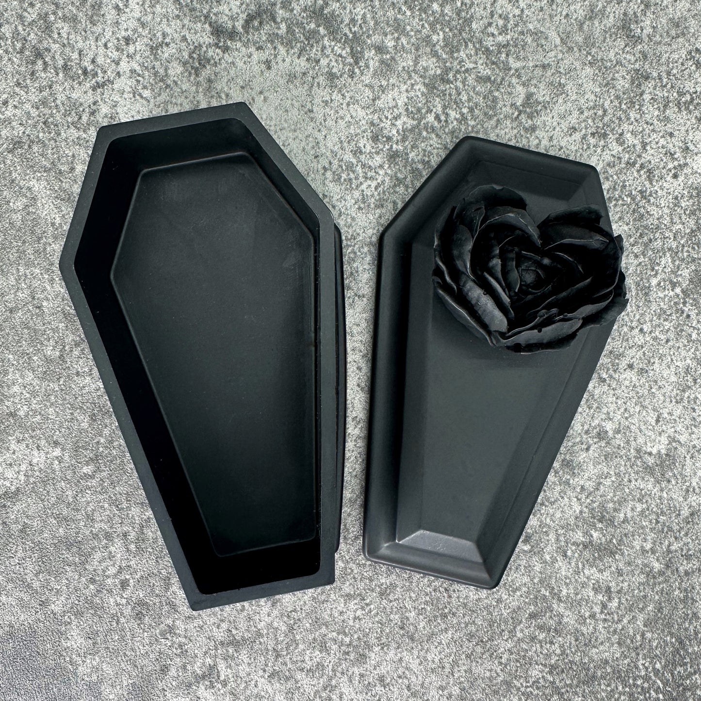 Black Rose Coffin Trinket Box