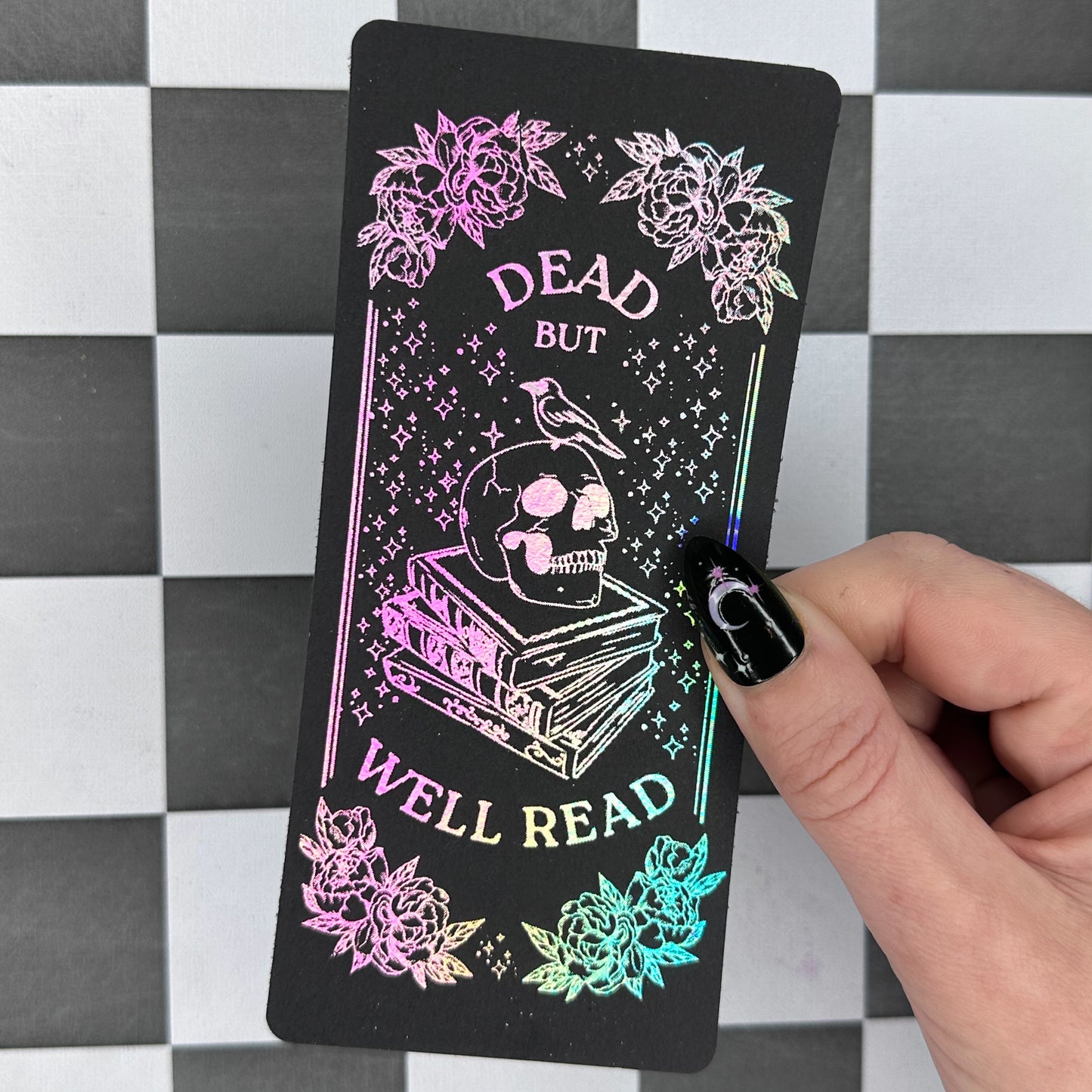 ‘Dead But Well Read’ Handmade Foiled Bookmark