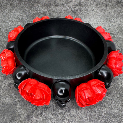 Skull & Red Rose Ritual Bowl