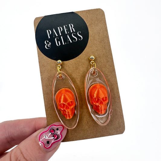 Colourful Skull Drop Earrings