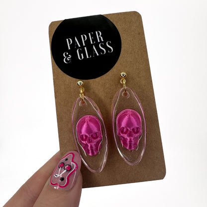 Colourful Skull Drop Earrings