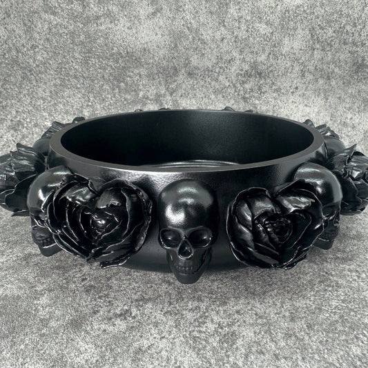 Skull & Black Rose Ritual Bowl