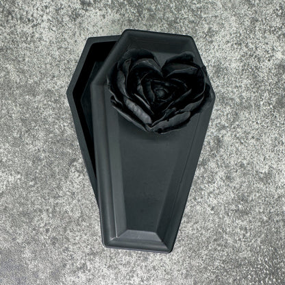 Black Rose Coffin Trinket Box