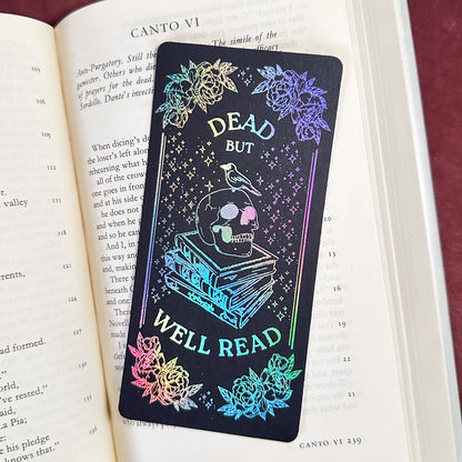 ‘Dead But Well Read’ Handmade Foiled Bookmark