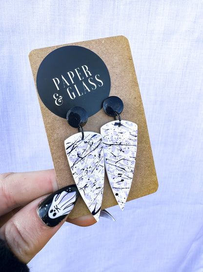 Leopard & Splatter Dagger Statement Earrings