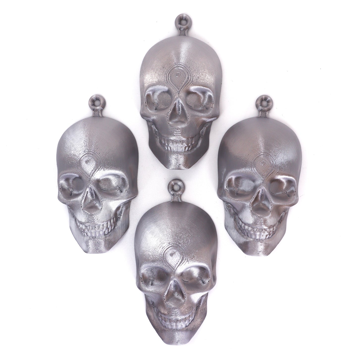 Silver Skull Alternative Christmas Bauble