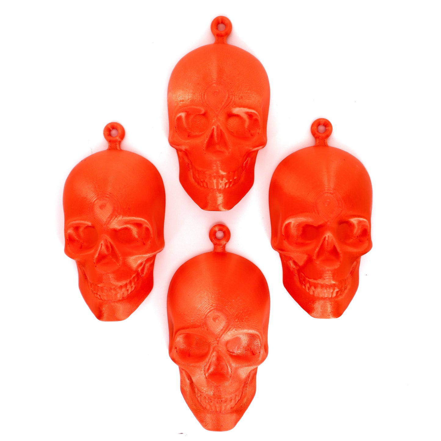 Orange Skull Alternative Christmas Bauble