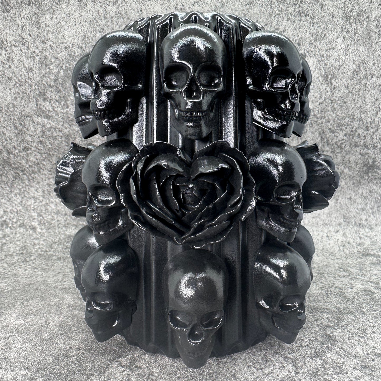 Skull & Black Rose Vase