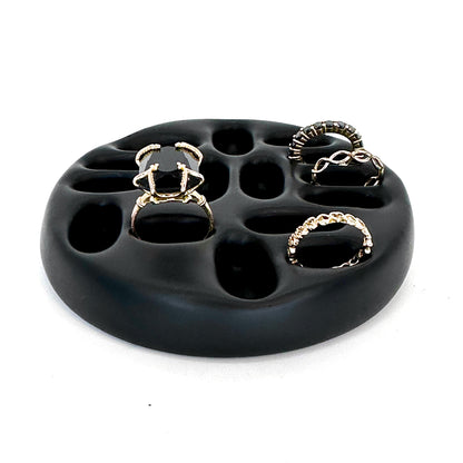 Black Ceramic Handmade Ring Holder