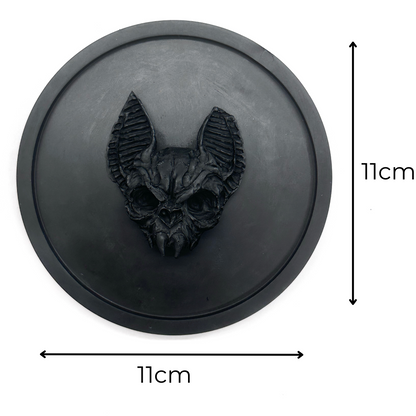 Black Vampire Cat Skull Gothic Round Trinket Tray