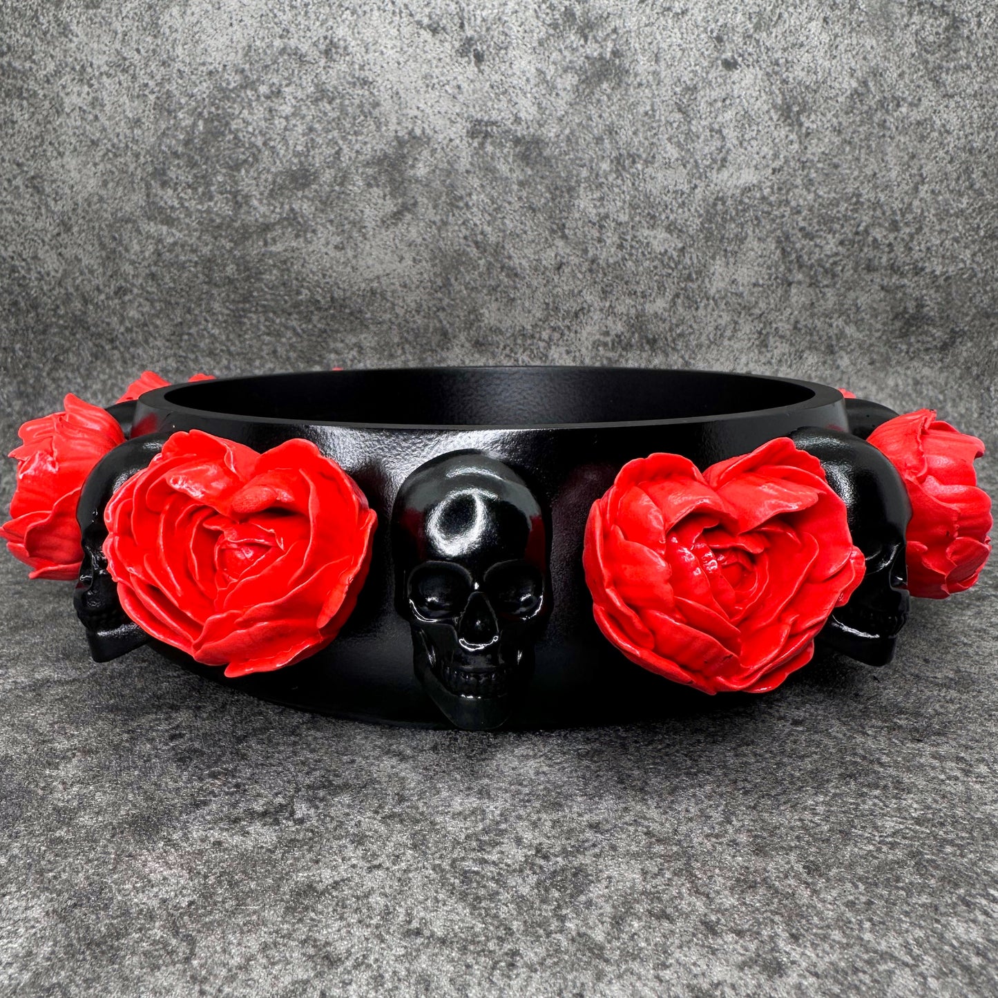 Skull & Red Rose Ritual Bowl