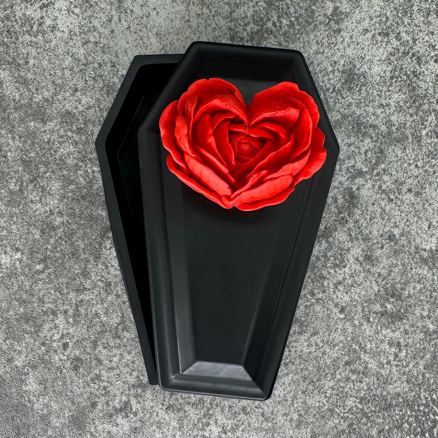 Red Rose Coffin Trinket Box