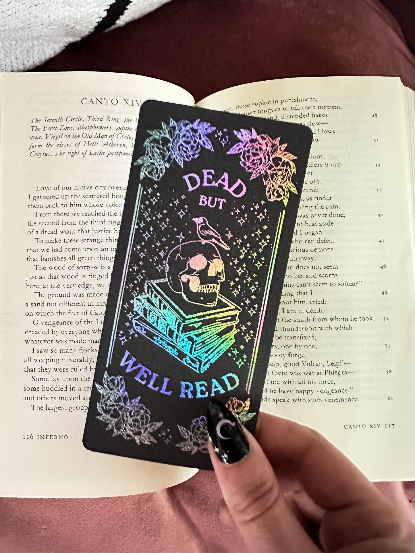 ‘Dead But Well Read’ Handmade Foiled Bookmark