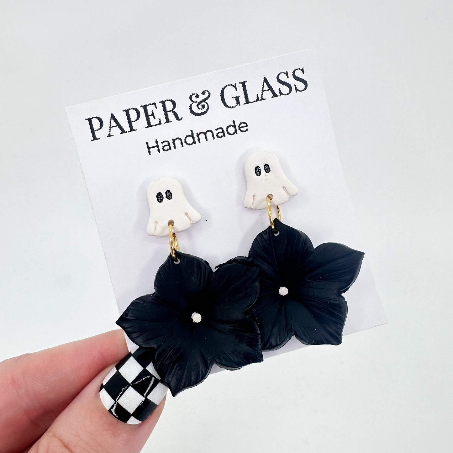 Ghost Flower Handmade Earrings