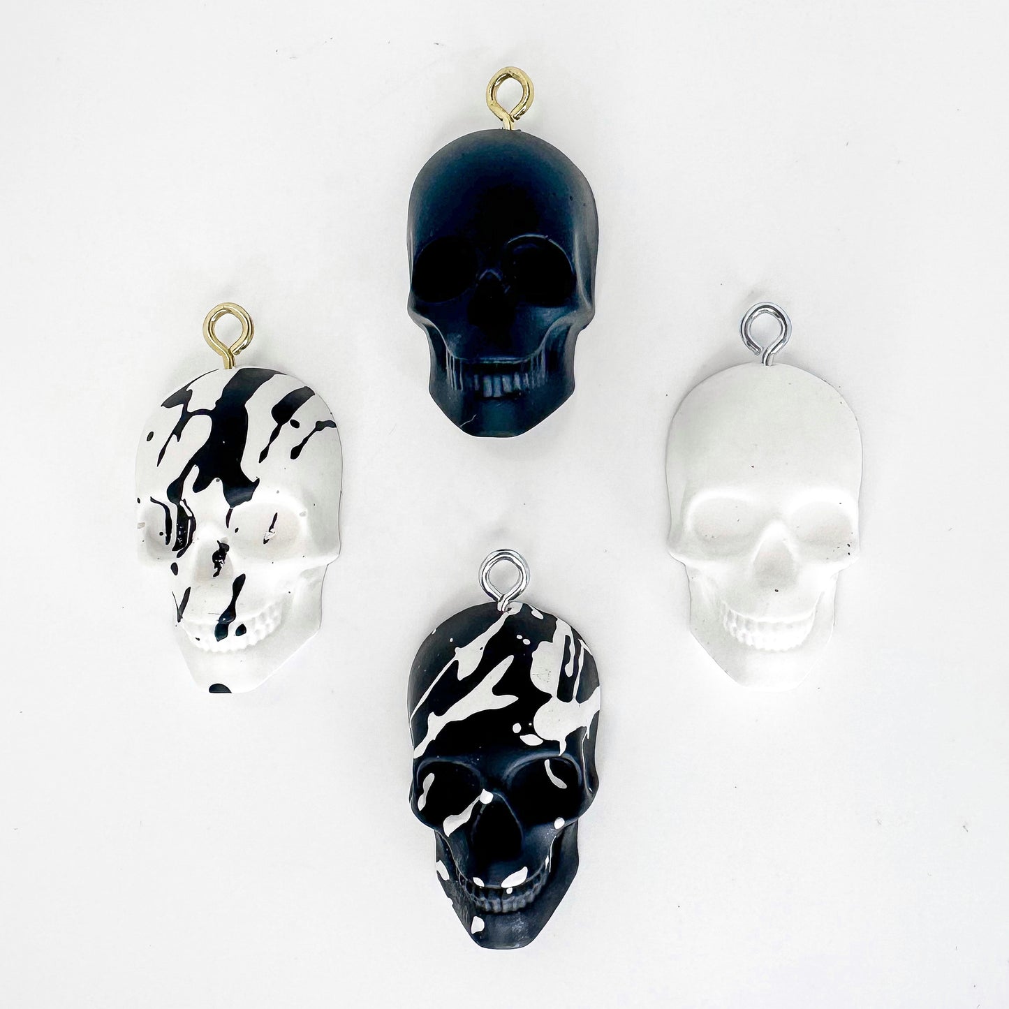 Ceramic Skull Baubles - Set of 4