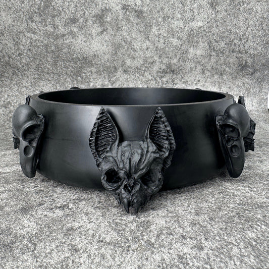 Bat & Crow Skull Ritual Bowl