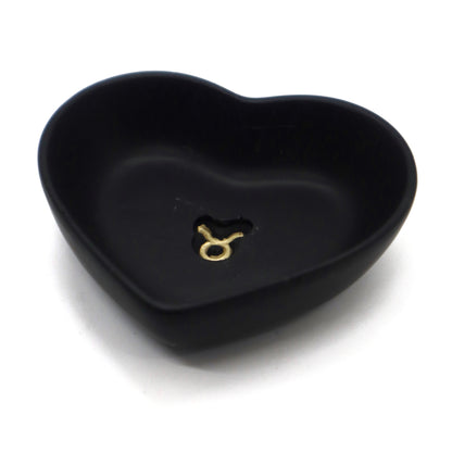 Small Heart Shaped Trinket Tray with Star Sign Symbol