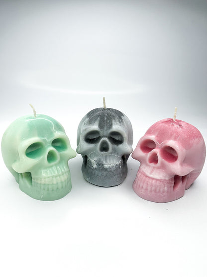 Skull Shaped Intention Healing Candle with Crystal