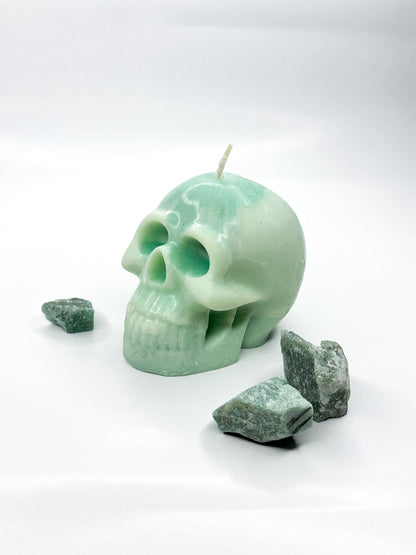 Skull Shaped Intention Healing Candle with Crystal